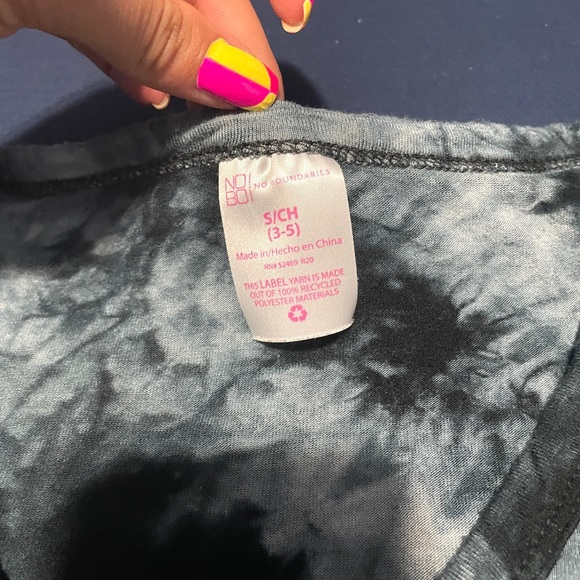 No boundaries tee shirt. Size S. Blue,gray,black tiedye design. - Picture 3 of 3